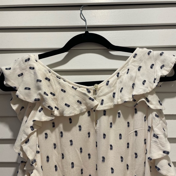 NWT Loft Clip Ruffle V-Back Shell, Size XL - Picture 6 of 6